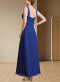 Kennedi A-Line Square Neckline Ankle-Length Chiffon Mother of the Bride Dress With Ruffle UKP0014982