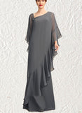 Dominique Sheath/Column One-Shoulder Floor-Length Chiffon Mother of the Bride Dress UKP0014995