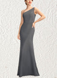 Dominique Sheath/Column One-Shoulder Floor-Length Chiffon Mother of the Bride Dress UKP0014995