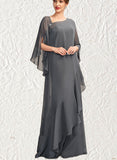 Dominique Sheath/Column One-Shoulder Floor-Length Chiffon Mother of the Bride Dress UKP0014995