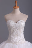 Hot Wedding Dresses Sweetheart With Beads & Applique A Line Organza