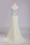 Sweetheart Sheath/Column Prom Dress Lace With Rhinestone