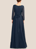 Laura A-Line V-neck Asymmetrical Chiffon Mother of the Bride Dress With Ruffle Beading Bow(s) UKP0015021