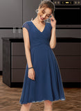 Jadyn A-line V-Neck Knee-Length Chiffon Homecoming Dress With Ruffle UKP0015062