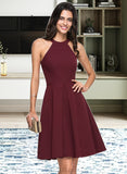 Jaiden A-Line Scoop Neck Knee-Length Satin Homecoming Dress With Ruffle UKP0015117