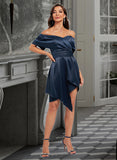 Aryanna Sheath/Column Off-the-Shoulder Asymmetrical Homecoming Dress With Pleated UKP0015152