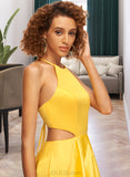 Baylee A-Line Scoop Neck Short/Mini Satin Homecoming Dress UKP0015168