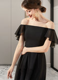 Catherine A-Line Off-the-Shoulder Asymmetrical Chiffon Homecoming Dress With Cascading Ruffles UKP0015207