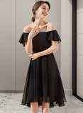 Catherine A-Line Off-the-Shoulder Asymmetrical Chiffon Homecoming Dress With Cascading Ruffles UKP0015207