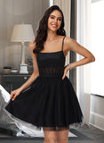 Kendra A-Line Square Neckline Short/Mini Tulle Homecoming Dress UKP0015252