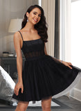 Kendra A-Line Square Neckline Short/Mini Tulle Homecoming Dress UKP0015252