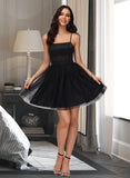 Kendra A-Line Square Neckline Short/Mini Tulle Homecoming Dress UKP0015252