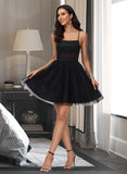 Kendra A-Line Square Neckline Short/Mini Tulle Homecoming Dress UKP0015252