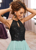 Hayley A-Line Scoop Neck Short/Mini Tulle Homecoming Dress With Sequins UKP0015272