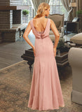 Julianna Trumpet/Mermaid Scoop Neck Floor-Length Bridesmaid Dress With Lace UKP0015357