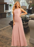 Julianna Trumpet/Mermaid Scoop Neck Floor-Length Bridesmaid Dress With Lace UKP0015357