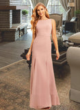 Julianna Trumpet/Mermaid Scoop Neck Floor-Length Bridesmaid Dress With Lace UKP0015357