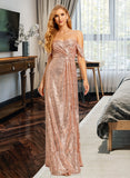 Robin A-Line Off-the-Shoulder Floor-Length Bridesmaid Dress With Sequins Split Front UKP0015377