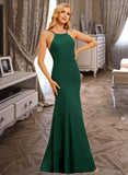 Quinn Trumpet/Mermaid High Neck Floor-Length Bridesmaid Dress With Split Front UKP0015378