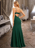 Quinn Trumpet/Mermaid High Neck Floor-Length Bridesmaid Dress With Split Front UKP0015378