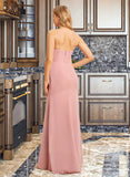 Lesley Trumpet/Mermaid High Neck Floor-Length Bridesmaid Dress With Lace UKP0015385