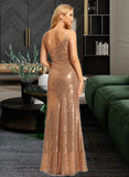 Ana Trumpet/Mermaid One-Shoulder Floor-Length Bridesmaid Dress With Sequins UKP0015387