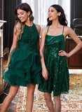 Millicent Ball-Gown/Princess Scoop Neck Short/Mini Tulle Homecoming Dress With Lace Sequins UKP0015395