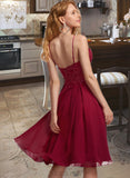 Kaylen A-line V-Neck Knee-Length Chiffon Homecoming Dress UKP0015443