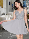 Nola A-Line Sweetheart Short/Mini Chiffon Homecoming Dress With Lace Beading Sequins UKP0015444