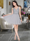 Nola A-Line Sweetheart Short/Mini Chiffon Homecoming Dress With Lace Beading Sequins UKP0015444