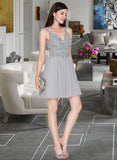 Nola A-Line Sweetheart Short/Mini Chiffon Homecoming Dress With Lace Beading Sequins UKP0015444