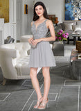 Nola A-Line Sweetheart Short/Mini Chiffon Homecoming Dress With Lace Beading Sequins UKP0015444