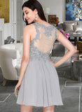 Nola A-Line Sweetheart Short/Mini Chiffon Homecoming Dress With Lace Beading Sequins UKP0015444