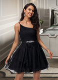 Thalia A-line One Shoulder Short/Mini Tulle Homecoming Dress With Beading Sequins UKP0015456