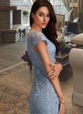 Beatrice Sheath/Column Scoop Neck Knee-Length Lace Homecoming Dress With Lace UKP0015461