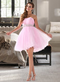 Amy A-line Sweetheart Short/Mini Tulle Homecoming Dress With Beading Sequins UKP0015470