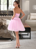 Amy A-line Sweetheart Short/Mini Tulle Homecoming Dress With Beading Sequins UKP0015470