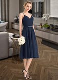 Willow A-line V-Neck Knee-Length Chiffon Homecoming Dress With Beading Sequins UKP0015472