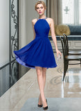 Paityn A-Line Scoop Neck Knee-Length Chiffon Homecoming Dress With Ruffle Beading Sequins UKP0015523