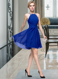 Paityn A-Line Scoop Neck Knee-Length Chiffon Homecoming Dress With Ruffle Beading Sequins UKP0015523