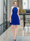 Paityn A-Line Scoop Neck Knee-Length Chiffon Homecoming Dress With Ruffle Beading Sequins UKP0015523