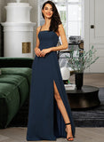 Adalyn A-line Square Neck Chiffon Dresses UKP0015527