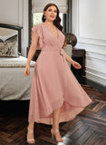 Bailey A-line V-Neck Chiffon Dresses UKP0015529