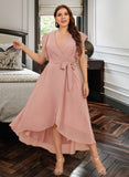 Bailey A-line V-Neck Chiffon Dresses UKP0015529