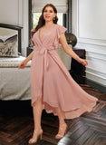 Bailey A-line V-Neck Chiffon Dresses UKP0015529