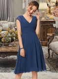 Laurel A-line V-Neck Chiffon Dresses UKP0015531