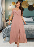 Hanna A-line V-Neck Chiffon Dresses UKP0015533