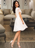 Tianna A-line V-Neck Chiffon Dresses UKP0015537