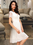 Tianna A-line V-Neck Chiffon Dresses UKP0015537