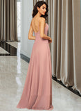 Thirza A-line V-Neck Chiffon Dresses UKP0015544